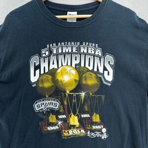 2014 San Antonio Spurs 5 Time NBA Champions T-Shirt Gildan Mens L Sportswear Y2K
